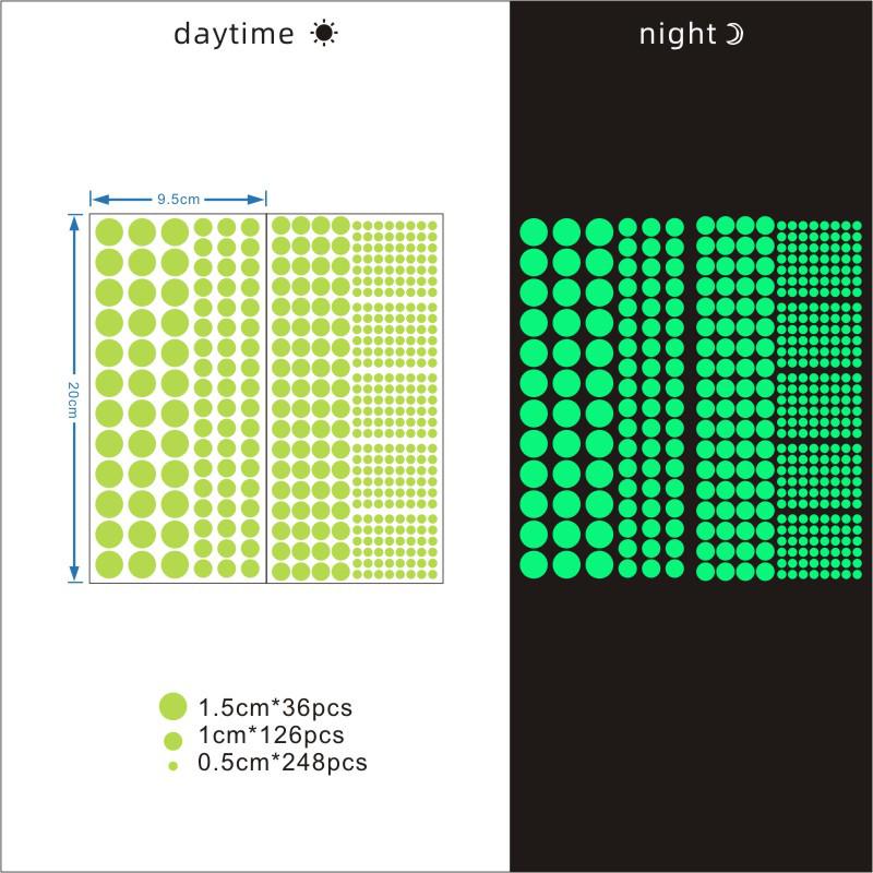 Φωτεινά Φθορίζοντα Αυτοκόλλητα Αστέρια και Κουκκίδες για Διακόσμηση Παιδικού Δωματίου