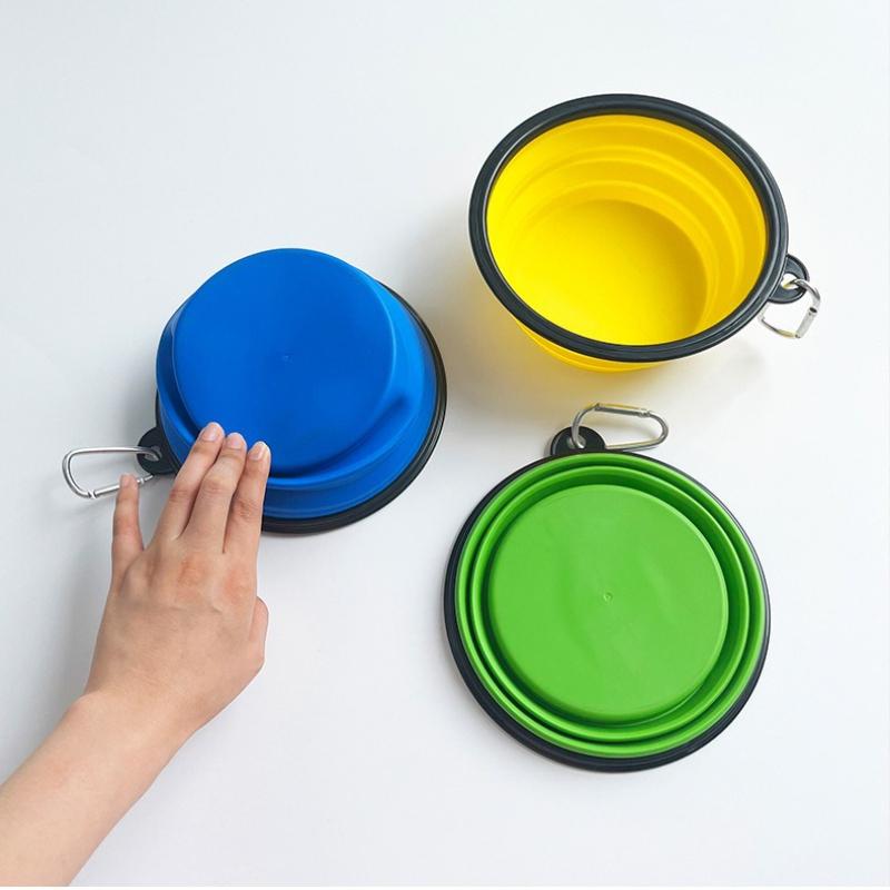 1pcs TPE Pet Folding Bowl Outdoor Portable Dog Basin and Cat Food Bowls Wear-resistant Shockproof Universal Food Bowls Travel Camping Pet Accessories