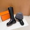 Snow Boots Women's Fur One-piece Warm Fleece Knee-length Boots High Boots Women's Cotton Shoes Leather Boots