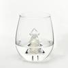 Creative Christmas Tree Glass Cup with 3D Colorful Glitter for Milk Juice Water