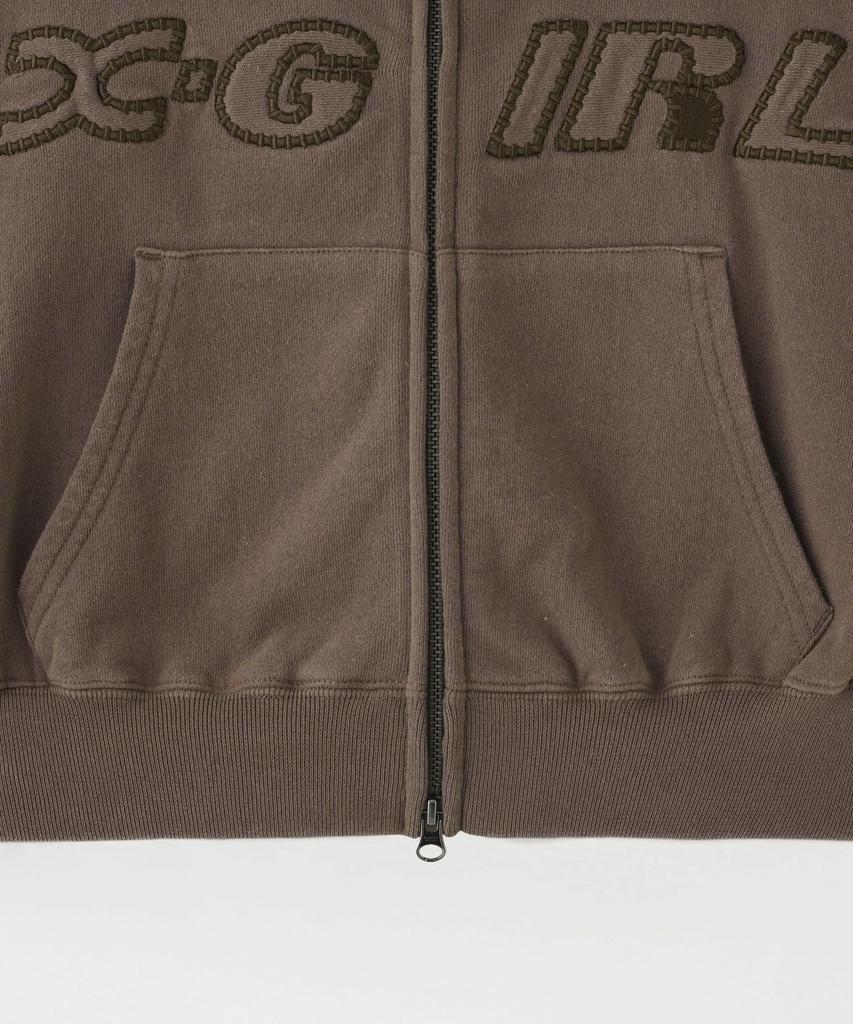 x Russell Cropped Hoodie 105251012008 Brown Medium X-girl Zip-Up