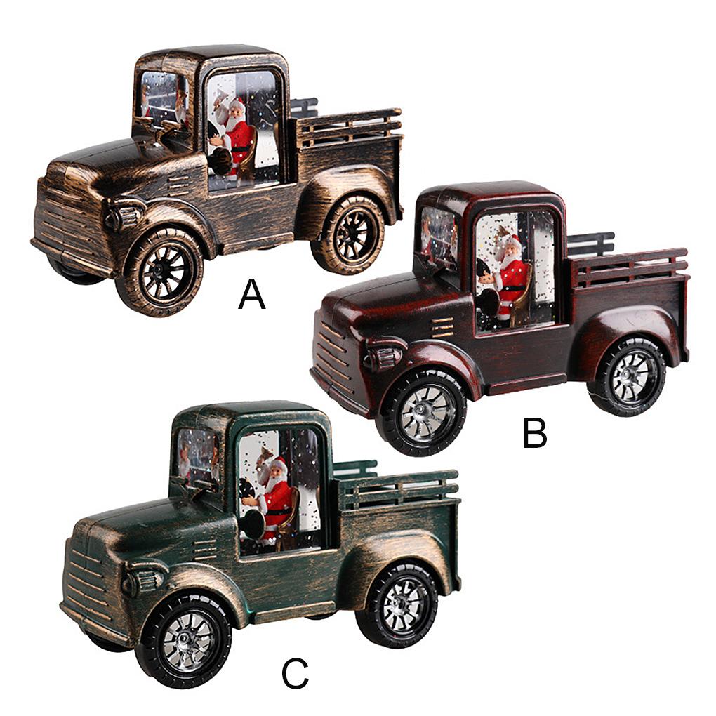 Table Ornament Christmas Truck Festival Desktop Decoration LED Lighting Tabletop Decor