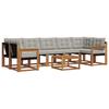 Outdoor Sofa Set with Cushions 8 Pcs Natural and Light Grey