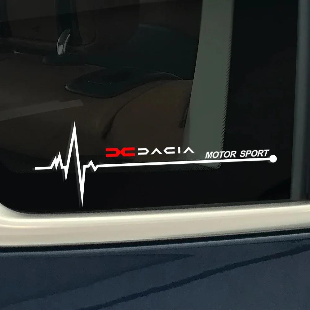 AGVP8 2 Piezas Pegatinas de Ventana Lateral de Coche de PVC Vinilo Impermeable Calcomanías para Logo Renault DACIA Dokker Jogger Duster Logan Sandero Lodgy Spring