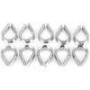 3MM Stainless Steel Marine Wire Rope Clamps Cable Protective Ring Thimbles Clamps