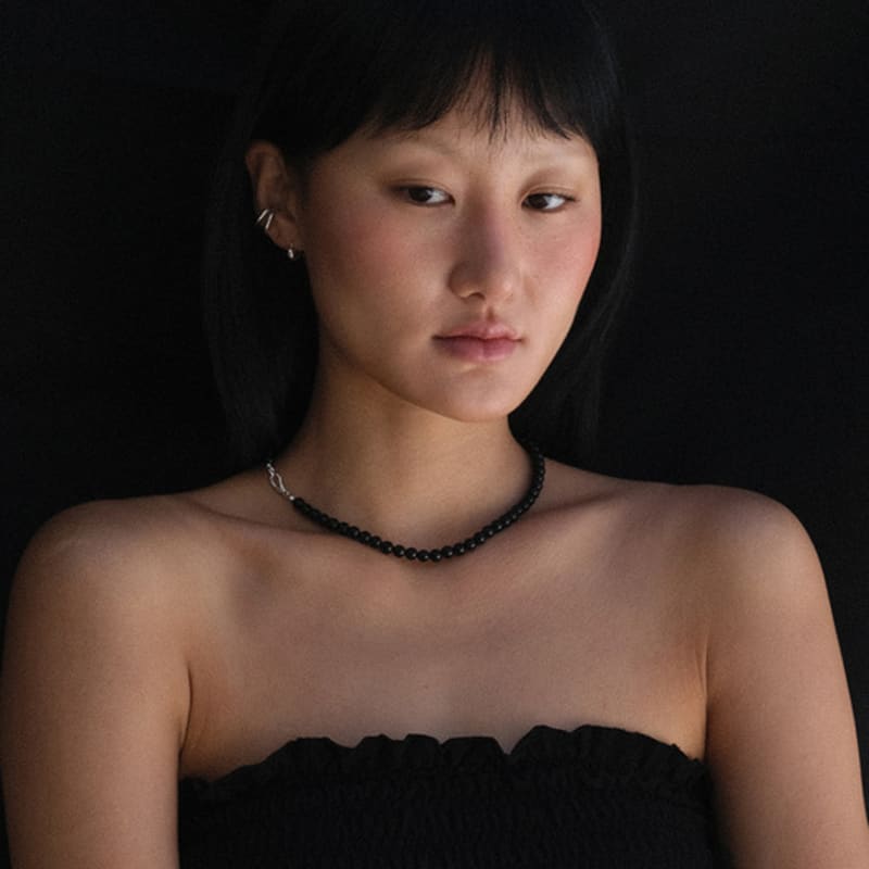 Another Layer Black Onyx Necklace (Silver925)