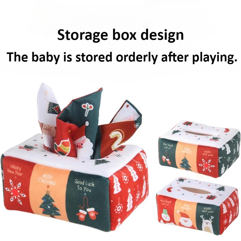 Christmas Baby Montessori Toys Baby Tissue Box Toy for Babies Christmas Party Favor for Boys Girls Stocking Stuffers Gifts