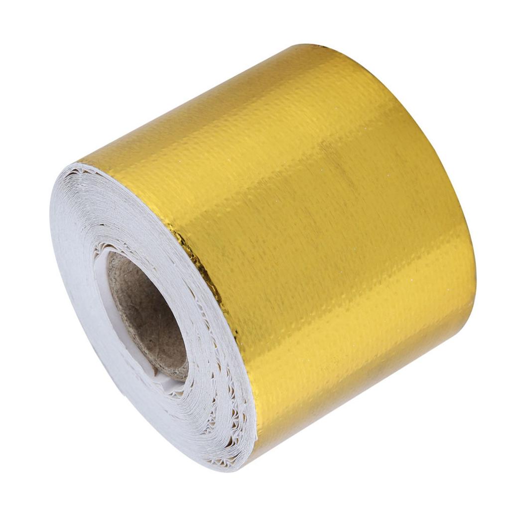 1 Roll Golden Car Aluminum Foil Adhesive Reflective Heat Shield Wrap Tape (10m * 5cm)