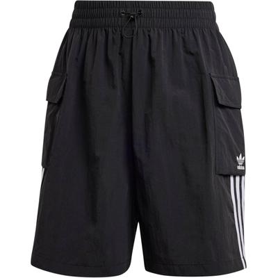 Originals Adicolor Cargo Shorts With Striped Print Logo And Mid-Rise Relaxed Fit Women Bottoms Black JH1077
