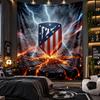 Wandbehang Wandteppich Atletico Madrid Druck Stoff für Wohnzimmer Schlafzimmer Heimdekoration