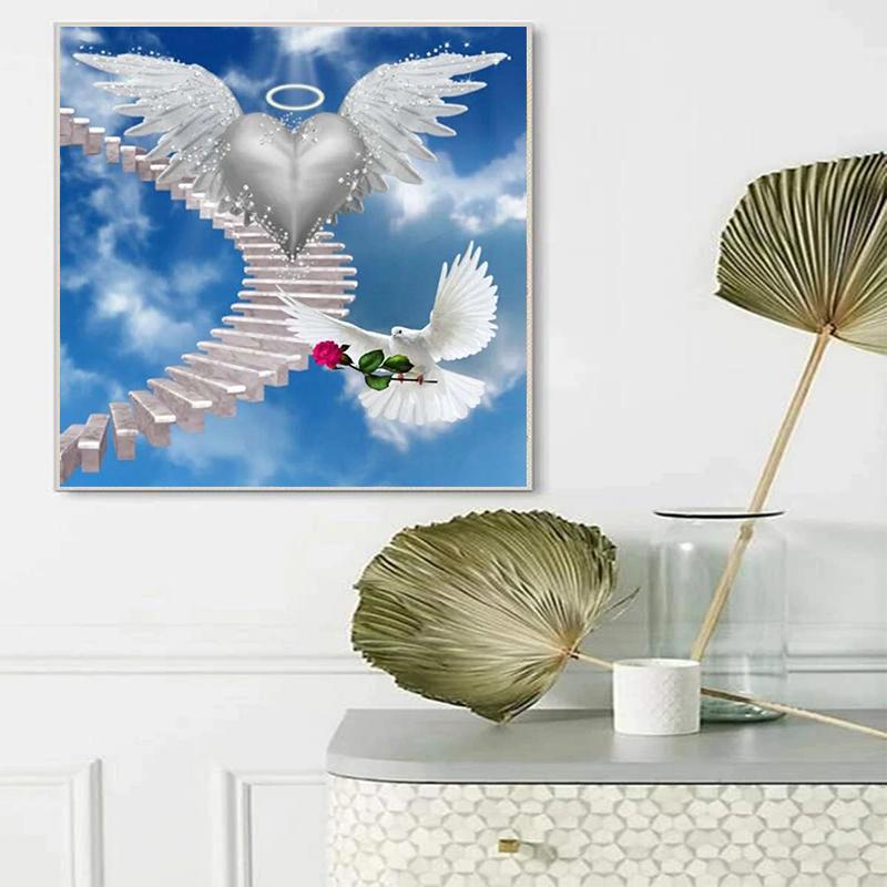 DIY diamentowe malowanie gołąb pokoju zestaw do szycia krzyżykowego mozaika artystyczna diamentowa malowanie pełne koło/kwadratowe diamentowe dekoracje do domu
