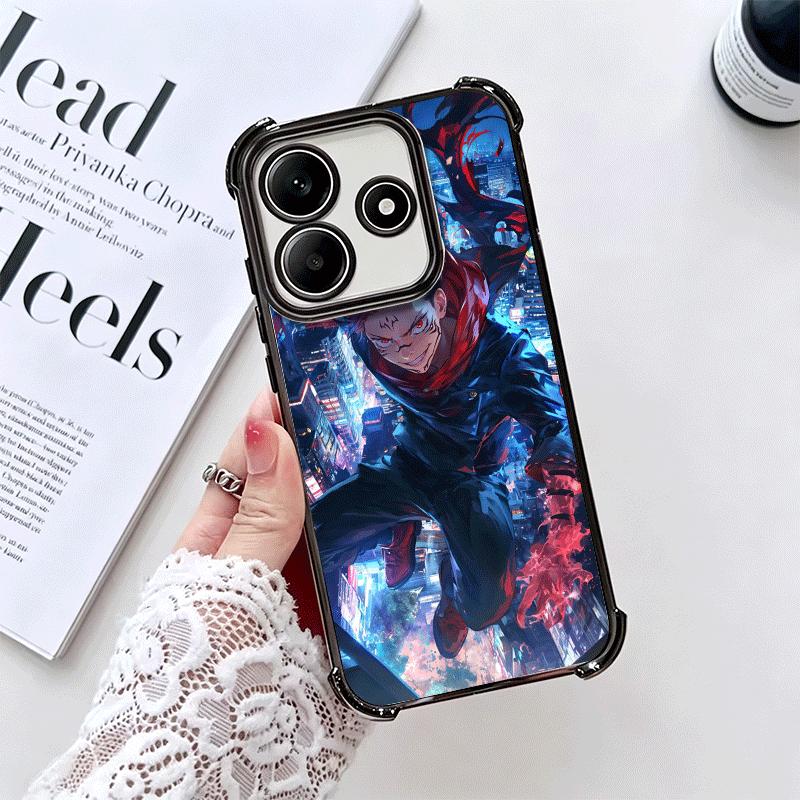 Anime Itadori Yuji JUJUSU Plating Phone Case For Xiaomi Redmi Note 14 15 Pro Plus 13 12 11 11S 11T 10 9S 9 5G Anti-Fall Airabag