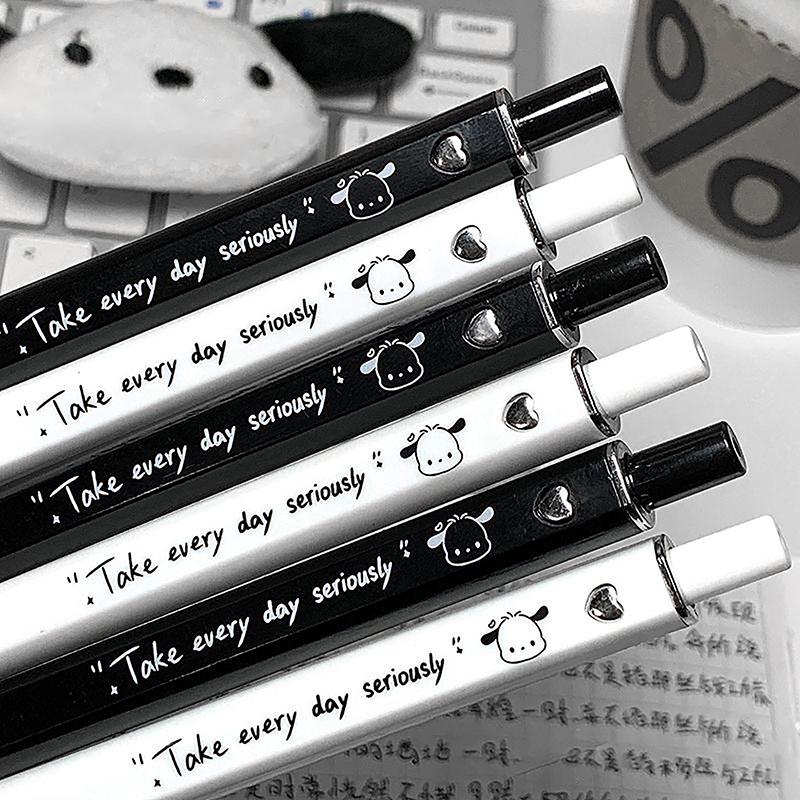 Creative Cute Cartoon Sanrio Gel Pen Kawaii Kuromi Hello Kitty Cinnamoroll 0.5Mm Writing Pens Student Stationery School Supplies