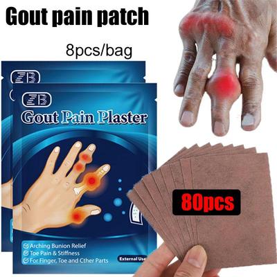 8 unids/bolsa parche para el dolor de gota tratamiento parche de gota del pie Corrector de pulgar pegatina dedo Hallux dedo del pie juanete parche de yeso para aliviar el dolor