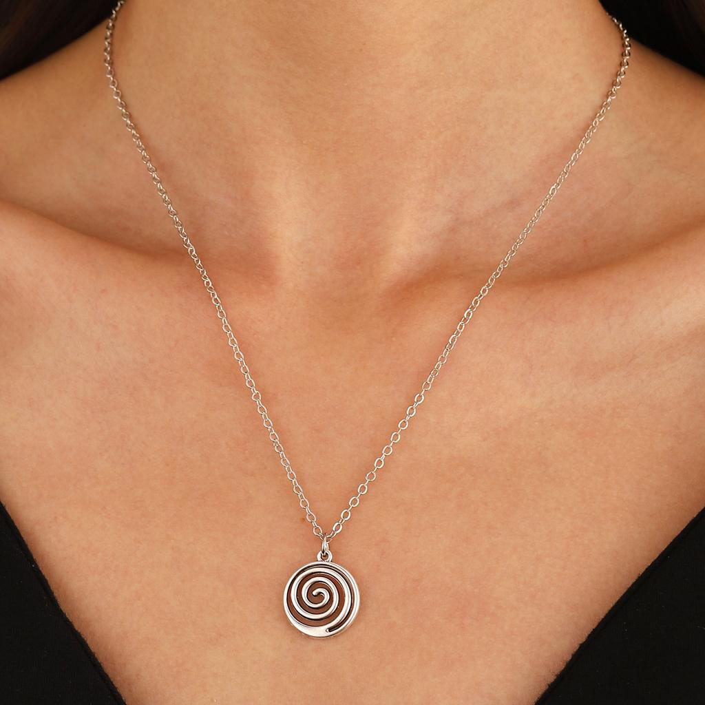 Vintage Spiral Vortex Necklace Earrings for Women Unisex Boho Pentagram Necklace Fashion Y2K Retro Jewelry