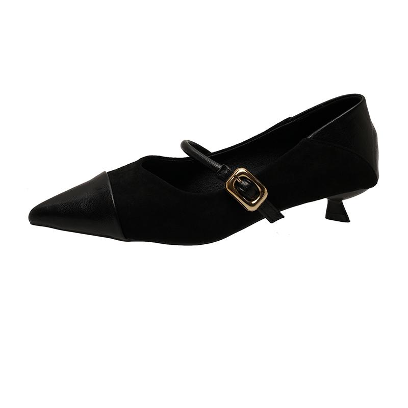 Fashion 2025 New Low Heel Women Mary Jane Shoes Fashion Shallow Pointed Toe Shoes Vintage Spring Outdoor Office Lady Shoes