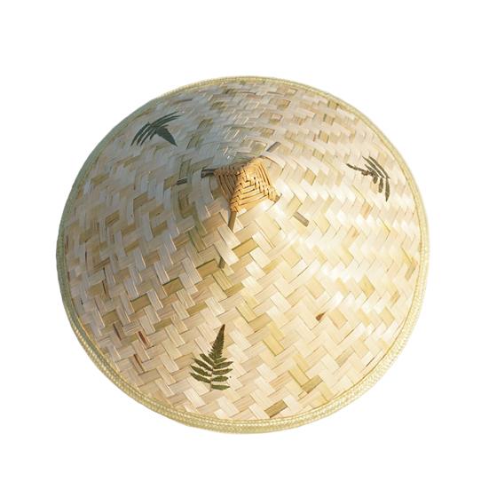 Bamboo Hat with Adjustable Drawstring Breathable Mesh Inner Chinese Straw Sun Hat Wide Brimmed Vintage Fishing Cap