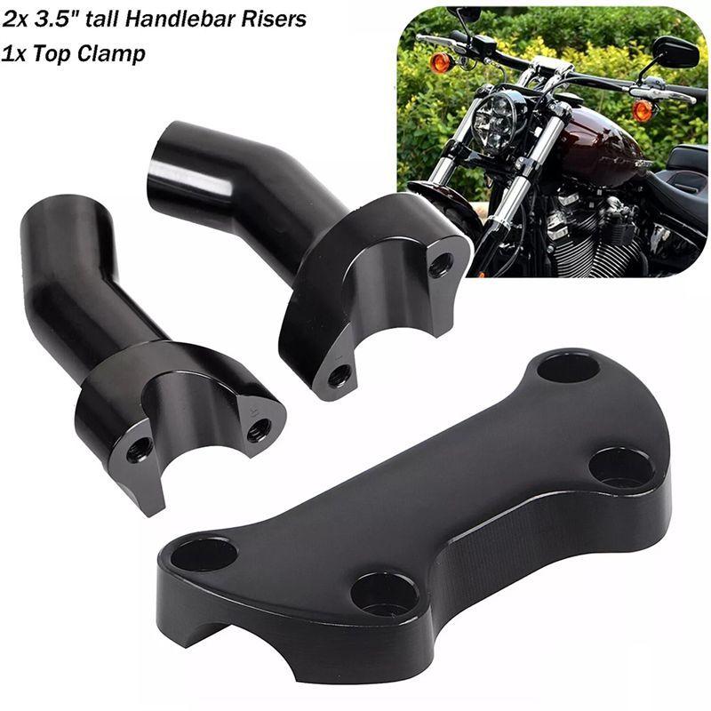Unique Black Top Cover 3.5 Inch Handlebar Risers Clamp For Dyna Softail Sportster XL