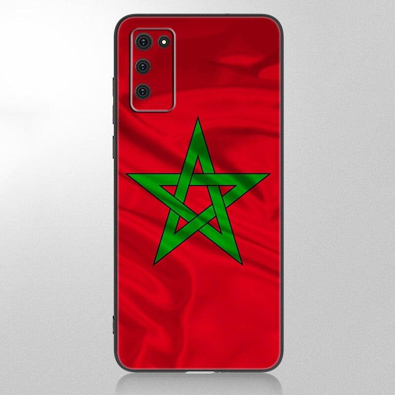 Morocco Flag Coat Of Arms Case For Samsung Galaxy A12 A02S A22 A32 A52 A72 A71 A51 A41 A31 A21 A11 A50 A70 A10S A20S Black Cover