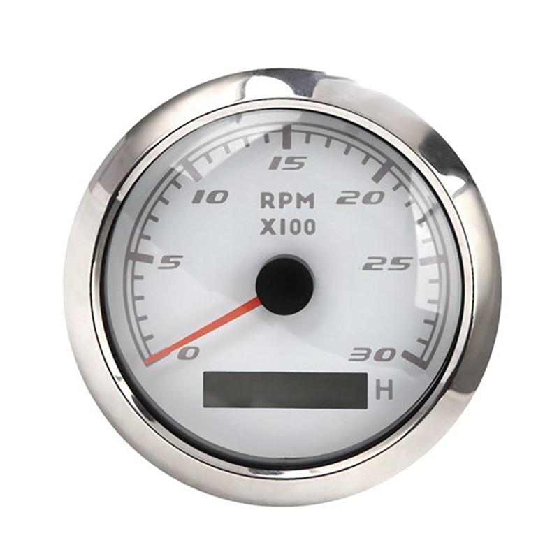 A80X-LCD 85Mm Marine Tachometer 0-3000 RPM Hour Meter Speedometer 12V/24V With Red Backlight Odometer как