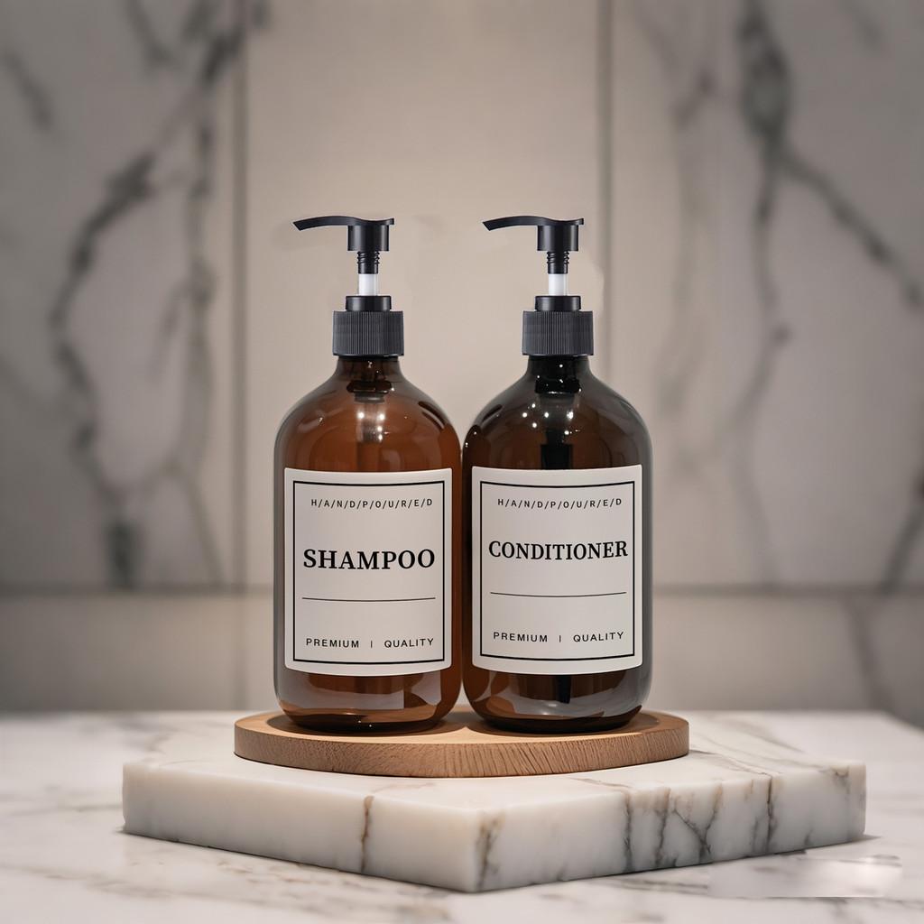 500ml Seifenspender mit Etiketten Handpumpflasche Kunststoff Leer Kosmetischer Flüssigkeitsbehälter HANDSEIFE/ GESCHIRRSEIFE/ KÖRPERWASCHMITTEL