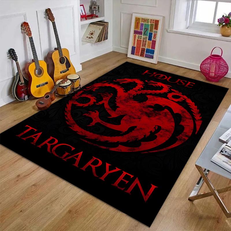 House Targaryen Dragon Polyester Carpet, Soft Indoor Mat for Office Chair, Living Room, Computer Desk - Decorative Home Office Rug Design