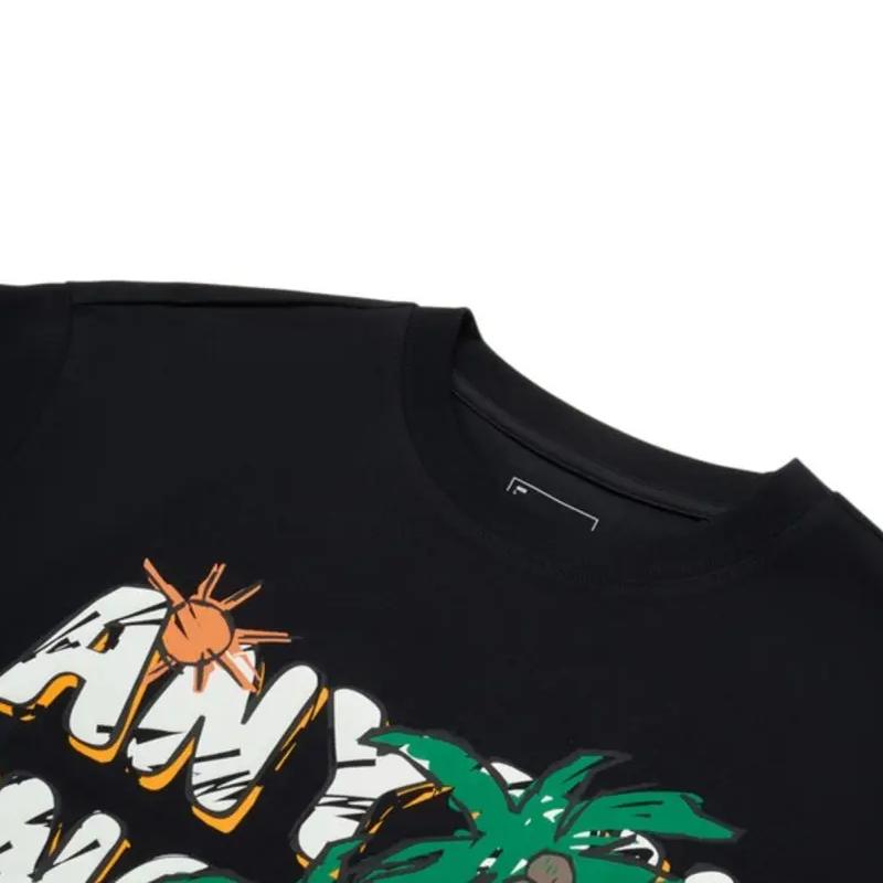 Li-Ning Letter Print Fashion Cool Breathable Comfortable Versatile Round Neck Pullover Short Sleeve T-Shirt Casual Sports Suit AHSU707-1+YKSV147-2