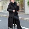 Fashion Woman Winter Long Coats Hooded Thick Warm Casual Winter Jacket Women's Parkas With Belt