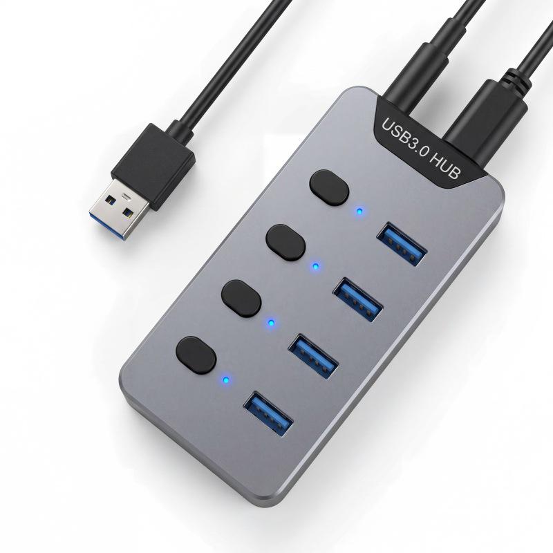 USB 3.0 High-Speed Splitter: One-to-Seven Multi-Port Hub with Independent Control