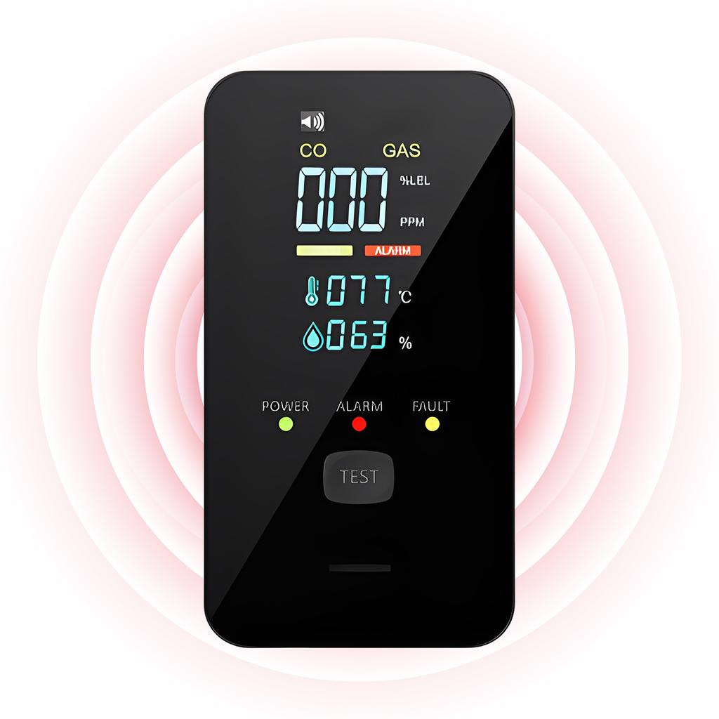 4-in-1 Temperature and Humidity Monitor with Digital Display Plug-in CO Detector Real-Time CO Monitor for Home Kitchen RV Travel
