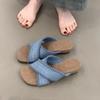 Nisje retro bohemske slippers med flat bunn for kvinner å bruke sommer nye seaside ferie strand kule slippers