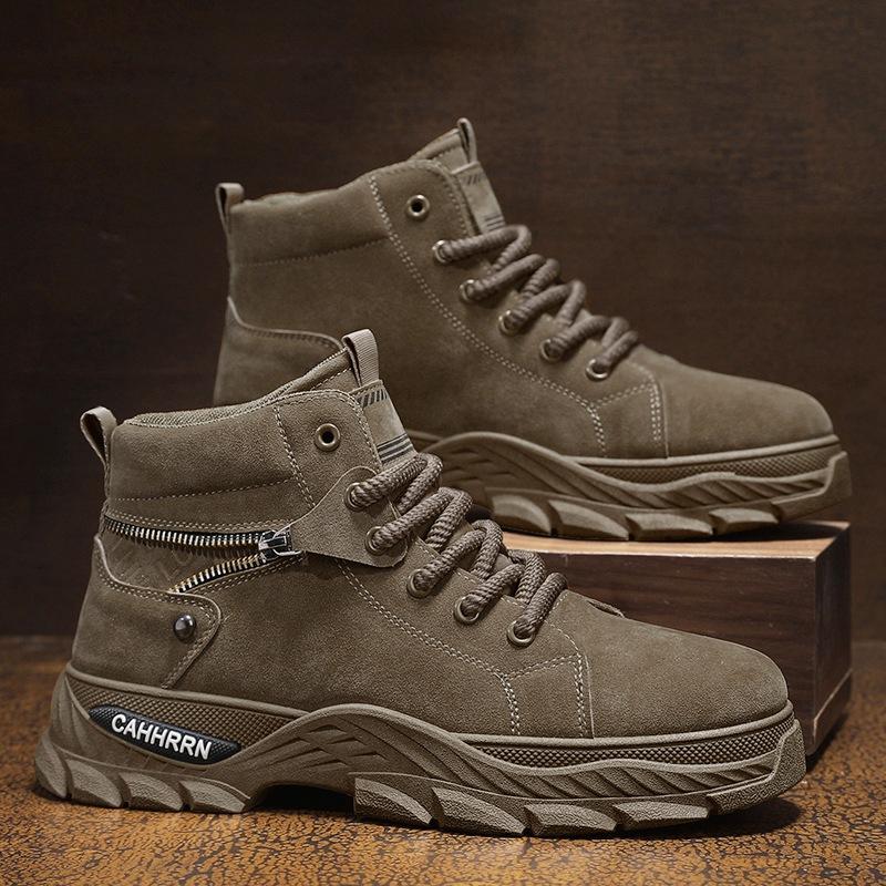 

Осенняя мужская обувь новые ботинки Мартин мужской тренд толстая подошва нескользящие высокие берцы рабочие ботинки мужские дезерты короткие ботинки 2024 44