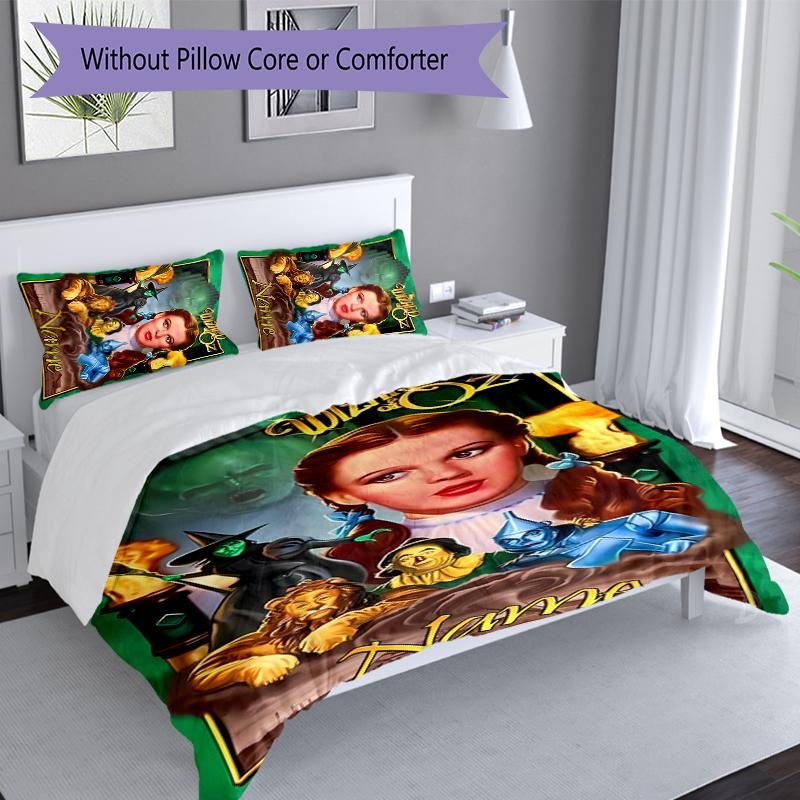 3pcs Custom Name The Wizard of Oz Bedding Set,Includes 1 Duvet Cover and 2 Pillowcases,All-season Bedroom Decor
