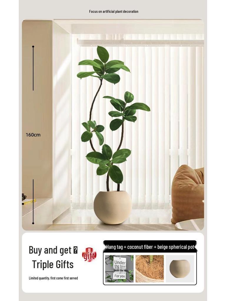 Luxurious Large Faux Green Plant Decoration for Indoor Use