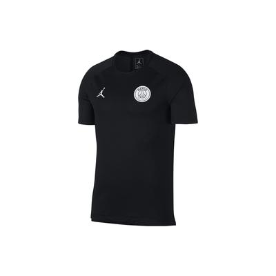 Paris Saint-Germain X Jordan Collaboration Letter Print Round Neck Quick-Dry Short Sleeve T-Shirt Unisex Tops Black AJ2396-011