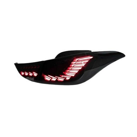 Dragon Scale LED Tail Lights with Sequential Turn Signals & Brake Lights for 12-16 Hyundai Elantra