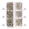6 Grid Square Diamond Set, Nail Art Jewelry, Diamond Mirror Transparent Square Diamond Mixed Flat Bottom Diamond Diy Nail Decoration