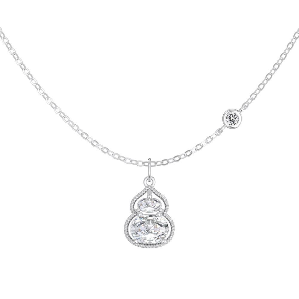 

S925 Sterling Silver Gourd Necklace for Women - Fashionable Chinese Style, Classic Design, Popular on Xiaohongshu, Versatile Clavicle Chain 925 Silver