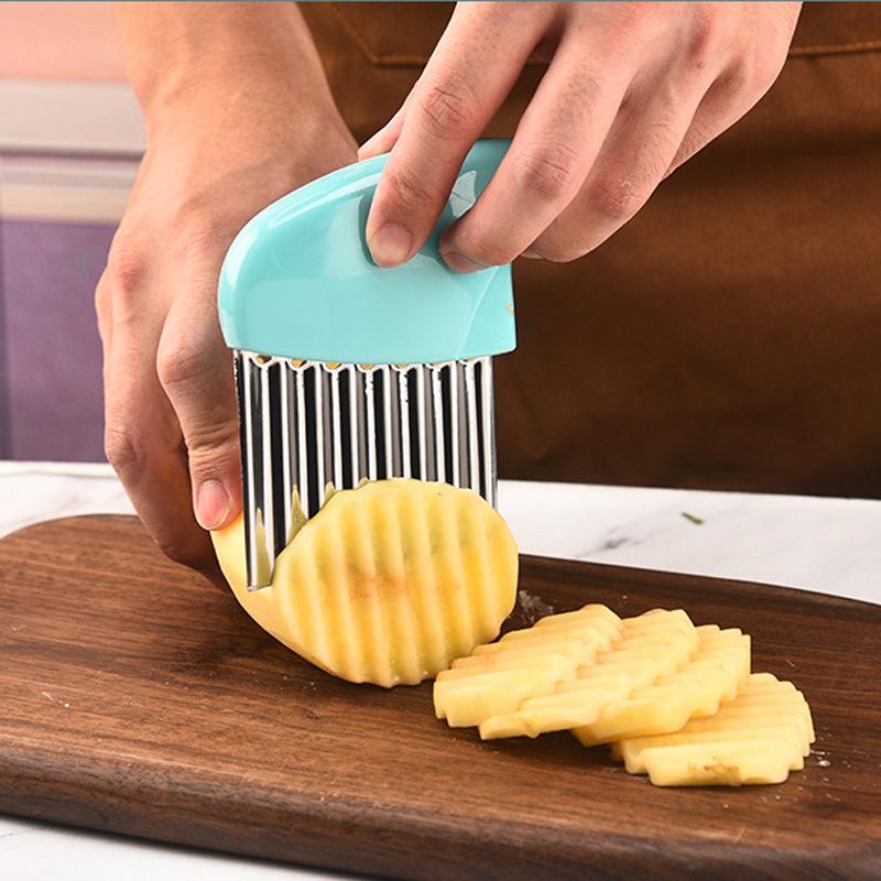 Stainless Steel Wave Potato Cutter - Creative Veggie Slicer & French Fry Tool