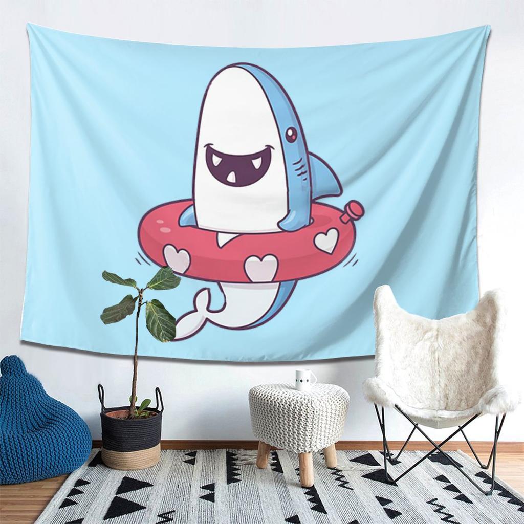 Shark Summer Fun Tapestry Decor Art Aesthetic Tapestries for Living Room Bedroom Home Wall Cloth Wall Hanging