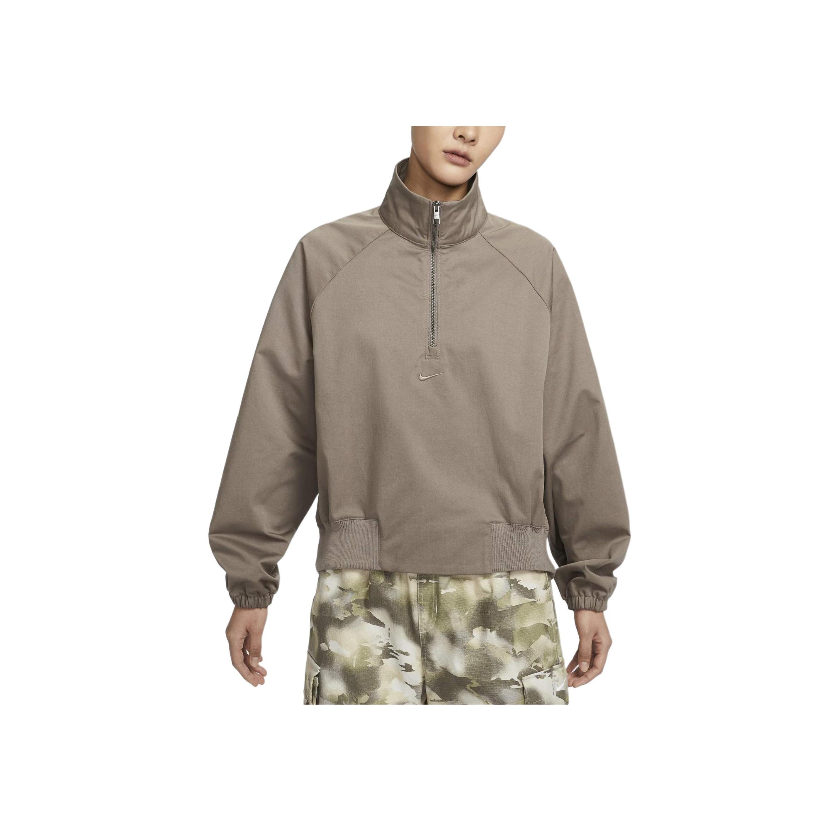 

Nike Sportswear Collection Half-Zip Woven Raglan Comfortable Vintage Sweatshirt Women sweatshirt Mink-Brown HJ0234-233 XS