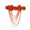 Hand Sewn Beaded Applique Satin Fabric Fabric Flower Fashion Satin Ornament  Gown Trim