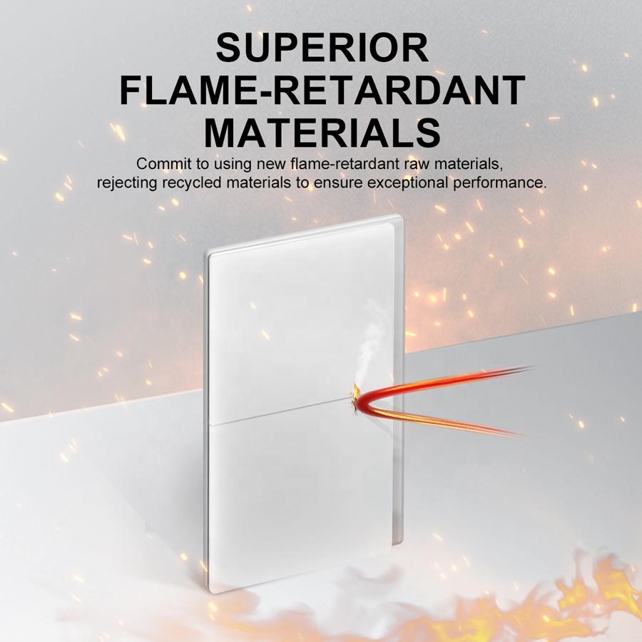 Mezeen Wandschalter PC-Panel Großer Kippschalter 2-fach 1 2 3-Wege Lichtschalter Mit austauschbarem Glas Blau Grau Weißer Rand
