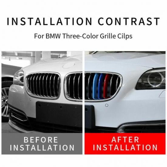 Set Kidney Grille Cover Stripe Clip For BMW 3 Series F30 F31 2013-2015 8 SLATS