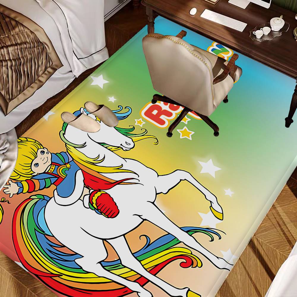 Rainbow Brite Anime Hallway Carpet Non-Slip Laundry Room Mat Laundry Decor Balcony Child Living Room Bedside Area Rugs