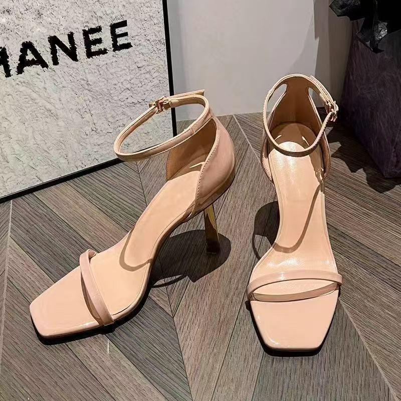 

Fashion 2025 Fashion New Modern Round Toe Women s Shoes Summer Patent Leather Suede Glitter Platform High Heels Sexy Back Strap Sandals 42