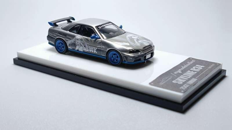 

MC Nissan Skyline GTR R34 25GT Turbo Silver Gray 1/64 [Used]