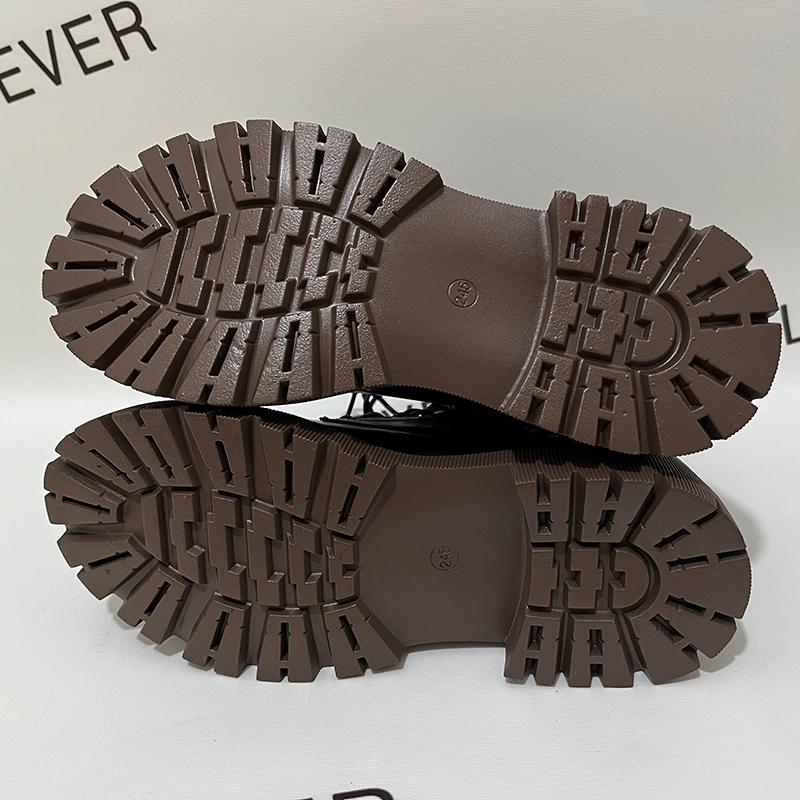 Vinterplatåstövletter Dam Höst Tjock Sula Motorcykelstövlar Kvinna Förtjocka Varma Snörskor Damer