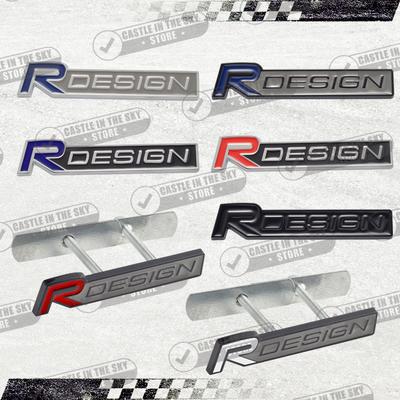 3D Car Sticker R Design Glossy Black Head Front Grille Badge Metal Decal Emblem For V40 V60 V70 XC40 XC60 XC90 S40 S80 D5