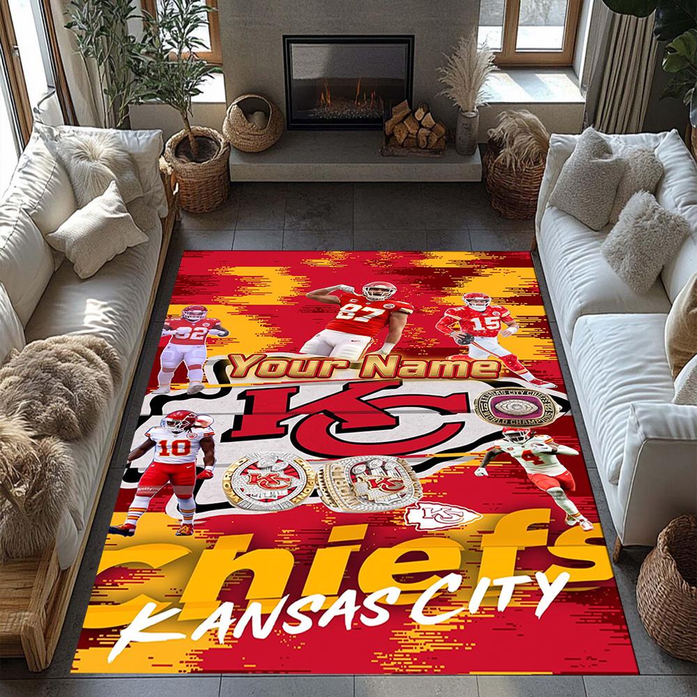 Kansas City Football Personalized Name Carpet Perfect For Hallway Outdoor Decorate Room Dormitory Antislip Rug Decorate Offices Spiritual Gift